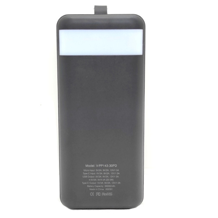پاوربانک وریتی مدل V-PP143-22PD ظرفیت 30000 میلی آمپرساعت