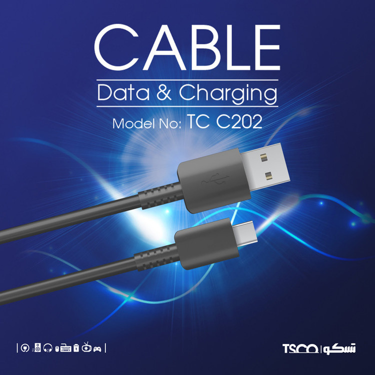 کابل تبدیل USB به USB-C تسکو مدل TCC202 طول 1 متر بسته 5 عددی
