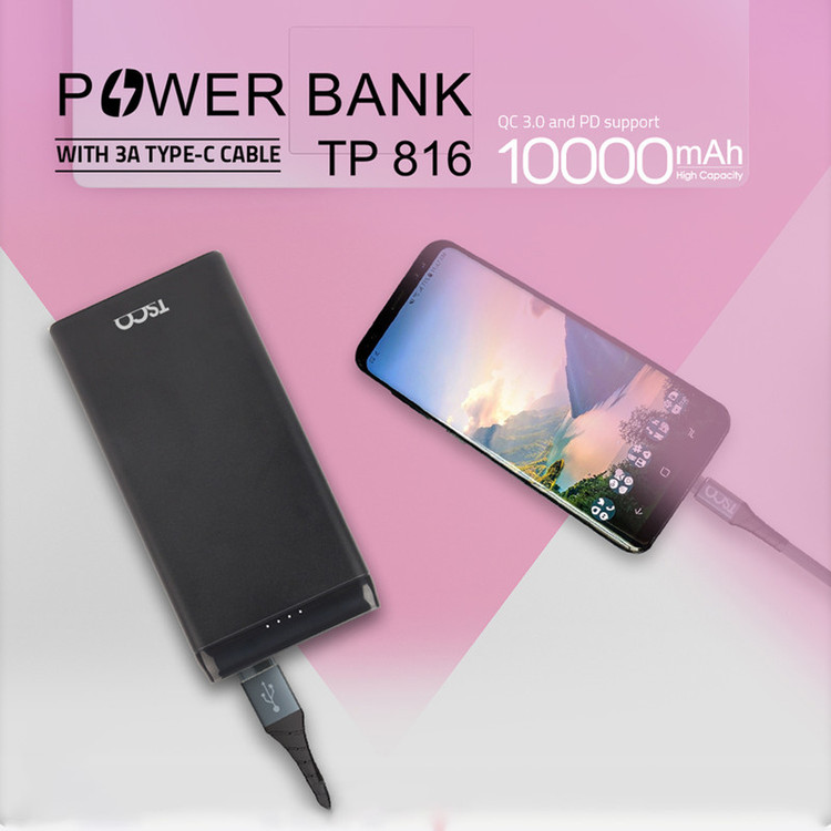پاوربانک تسکو مدل TP 816 ظرفیت 10000 میلیآمپر ساعت