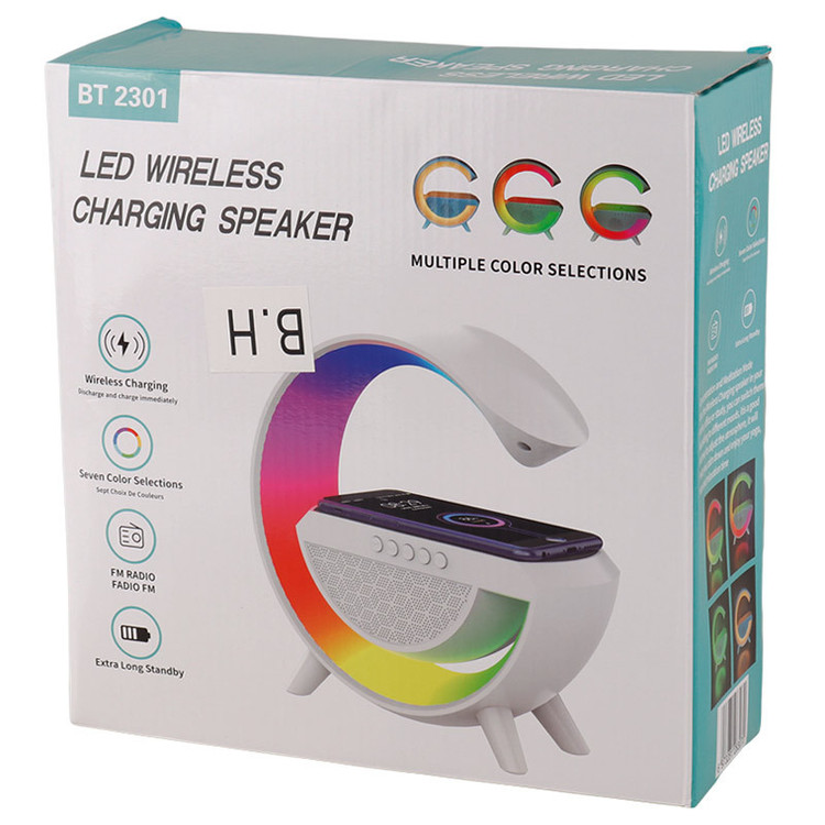 شارژر بی سیم و چراغ رومیزی اسپیکر دار BT-2301 15W