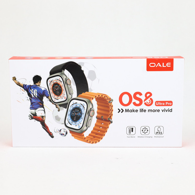 ساعت هوشمند اوآلی مدل OS8 Ultra Pro دارای قابلیت های صفحه نمایش رنگی، صفحه نمایش لمسی، کنترل موسیقی (Music Player) بند سیلیکون