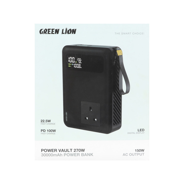 پاوربانک (PD و فست شارژ) Green Lion 270W 30000mAh مدل GNPVU270W30BK - مشکی