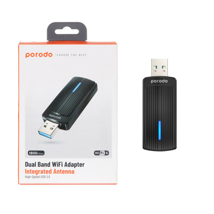 دانگل بی سیم شبکه Porodo مدل PD-WDB6AC-BK - مشکی
