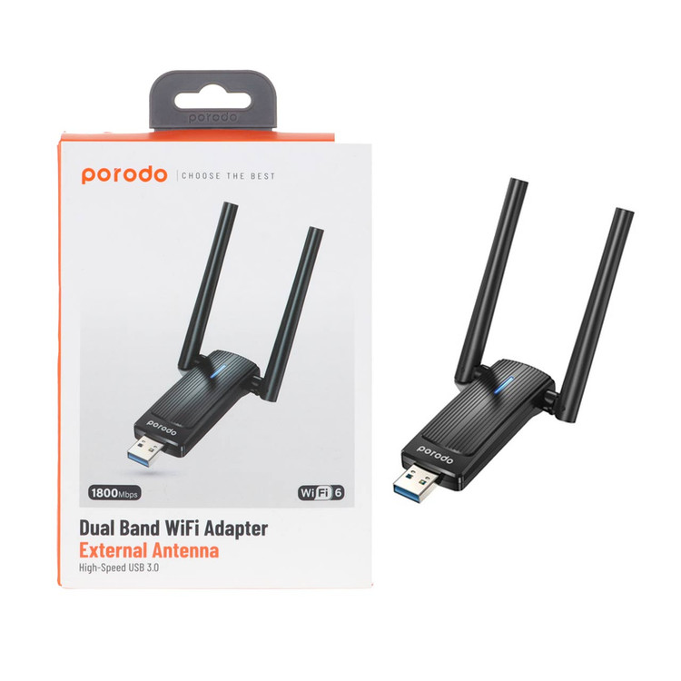 دانگل بی سیم شبکه Porodo مدل PD-WD6ACE-BK - مشکی