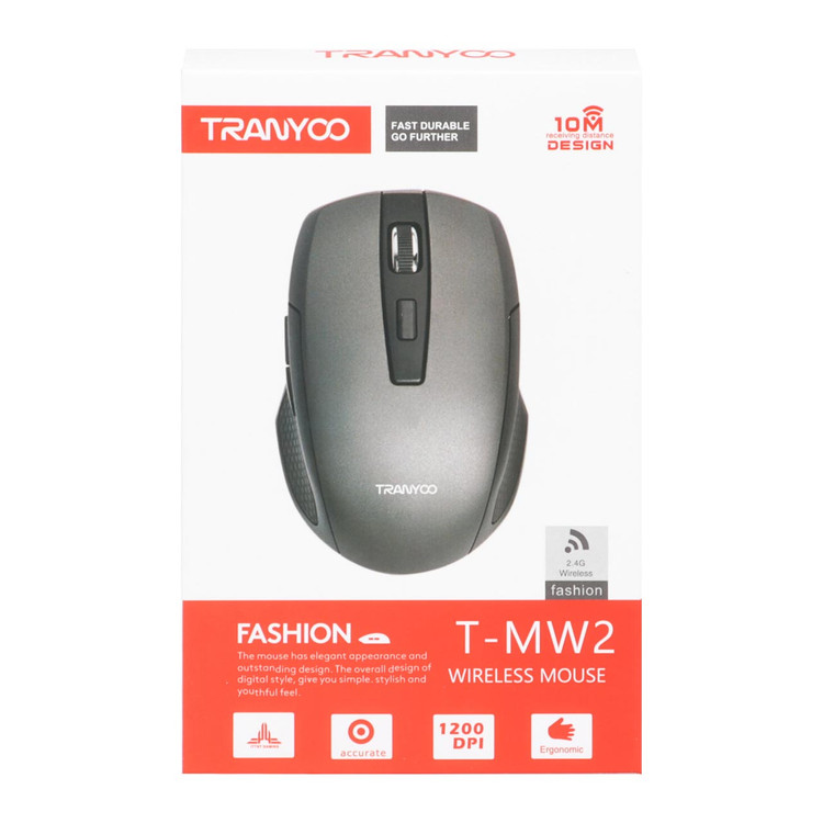 ماوس بی سیم Tranyoo مدل T-MW2 - مشکی خاکستری