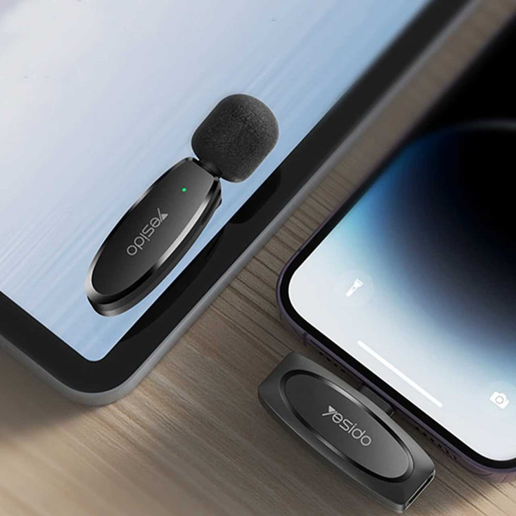میکروفون بی سیم Yesido Lightning مدل KR12 - مشکی