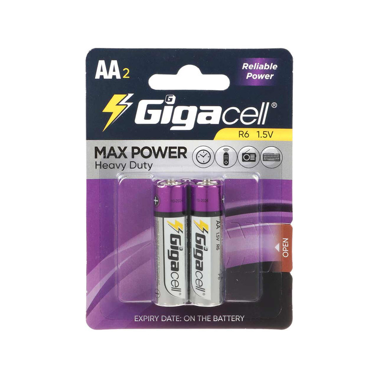 باتری قلمی GigaCell-AA مدل MAX POWER Heavy Duty R6 - بسته 2 عددی