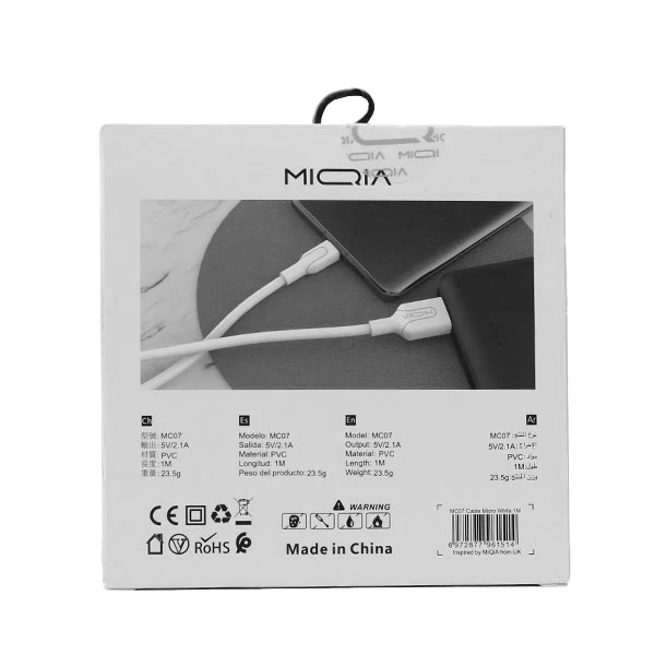 کابل شارژ USB به MicroUSB میکیا مدل MC07 طول 1 متر