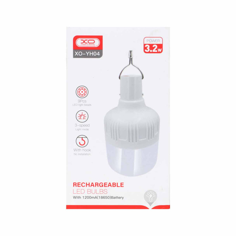 لامپ شارژی XO LED قابلیت نوردهی 3حالته و گیره آویز مدل XO-YH04 - سفید