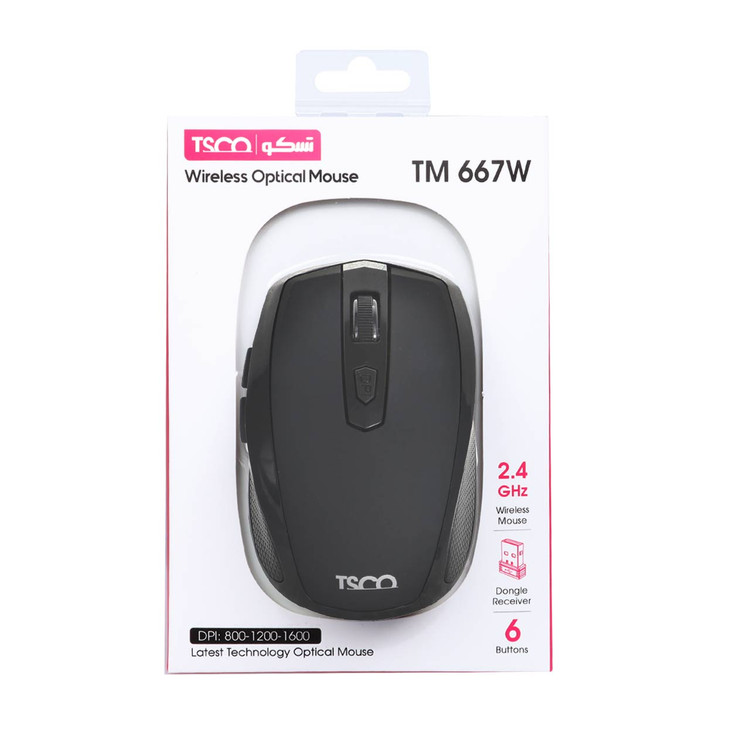 ماوس بی سیم TSCO مدل TM 667W - مشکی طلایی
