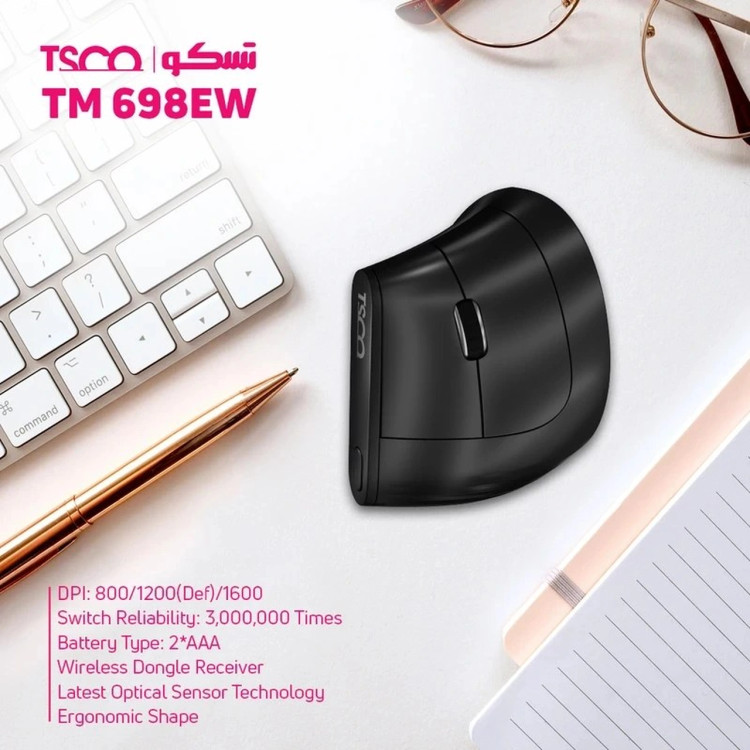 ماوس بی سیم TSCO مدل TM 698EW - مشکی