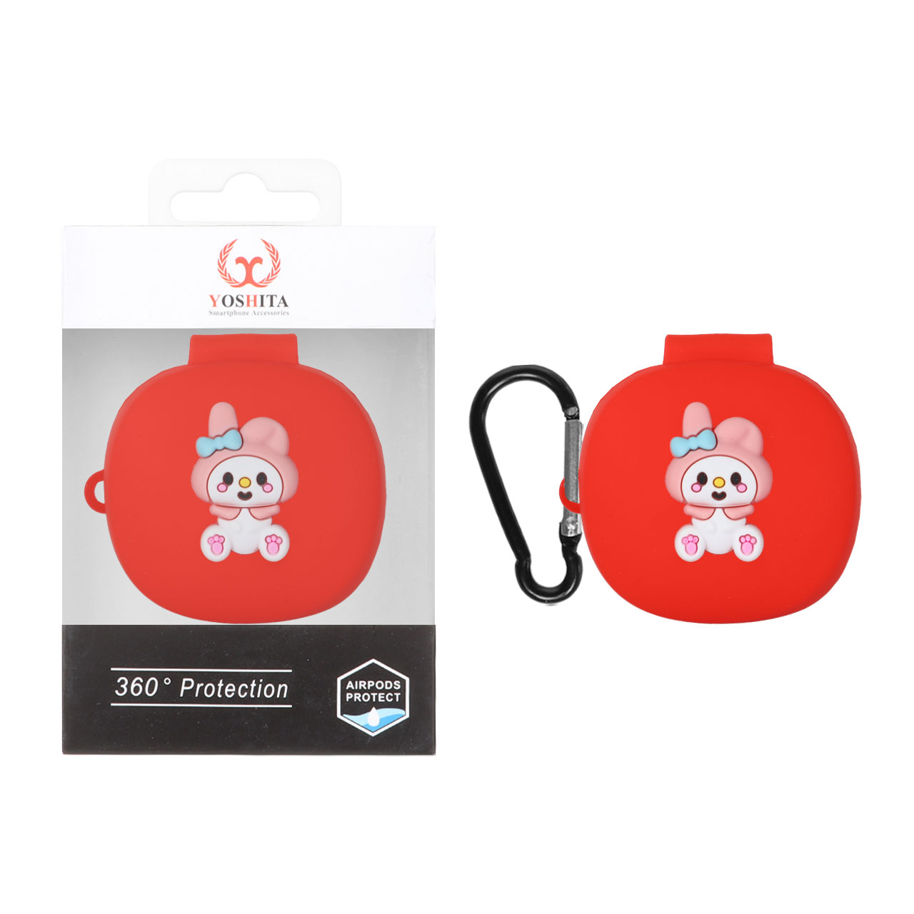 کاور ایرپاد سیلیکونی Yoshita عروسک برجسته QCY T13X - طرح 186 (پک دار)