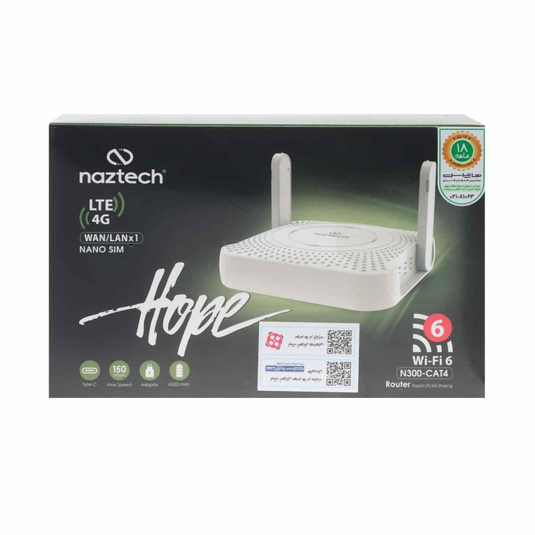 مودم همراه Naztech 4G-LTE مدل Hope N300-CAT4 - سفید