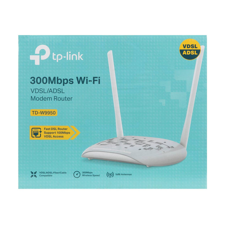 TP-LINK TD_W9950 _Ver 1.0 300Mbps Wireless N ADSL2+ Modem Router (گارانتی 12 ماهه آیهان گستر)