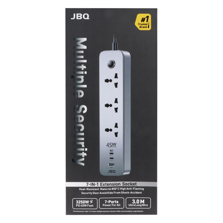 چندراهی برق JBQ مدل Multiple Security J725844 - مشکی (گارانتی یکساله رصاصی)