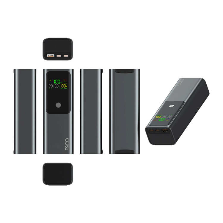 پاوربانک فست شارژ TSCO 20000mAh مدل TP 2004 100W - مشکی (گارانتی 12 ماهه TSCO)