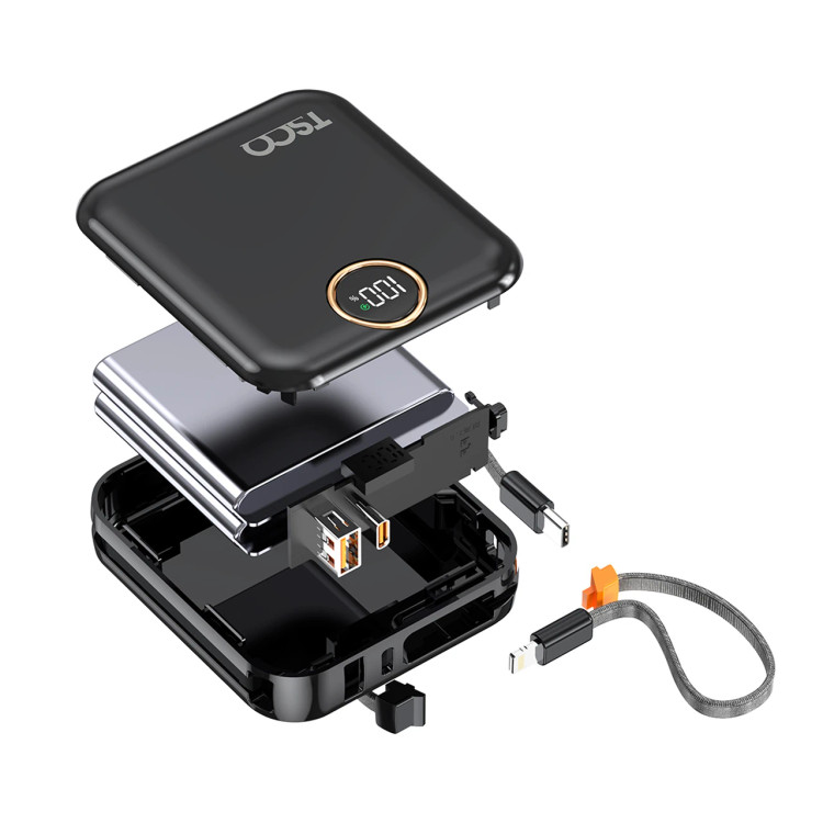 پاوربانک فست شارژ TSCO 10000mAh مدل TP 1006 22.5W - مشکی (گارانتی 12 ماهه TSCO)