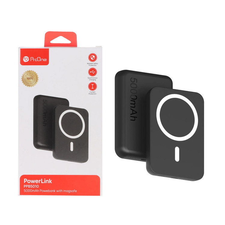 پاوربانک وایرلس و فست شارژ ProOne 5000mAh مدل PPB5010 PowerLink 20W - مشکی