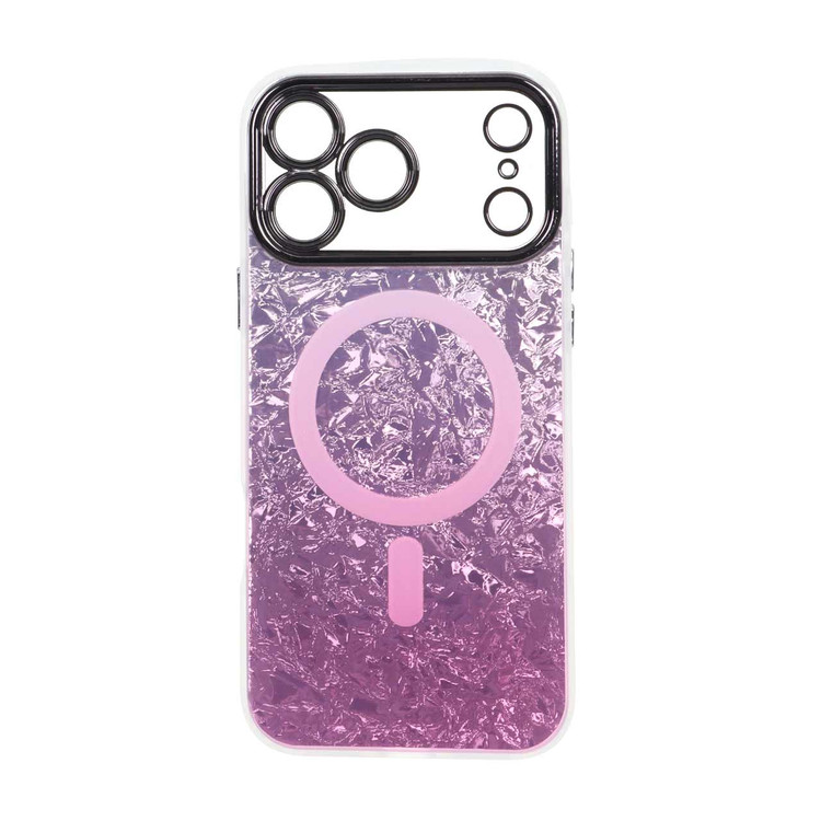 قاب ice طرح مگ سیف دور مات لنز شفاف Apple iPhone 17 Pro Max - صورتی
