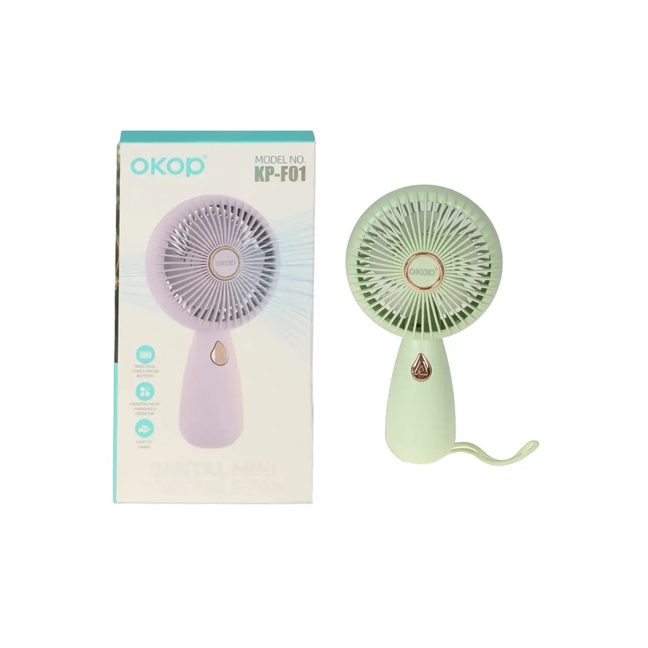 پنکهپنکه دستی قابل حمل Okop مدل KP-F01 - سبز