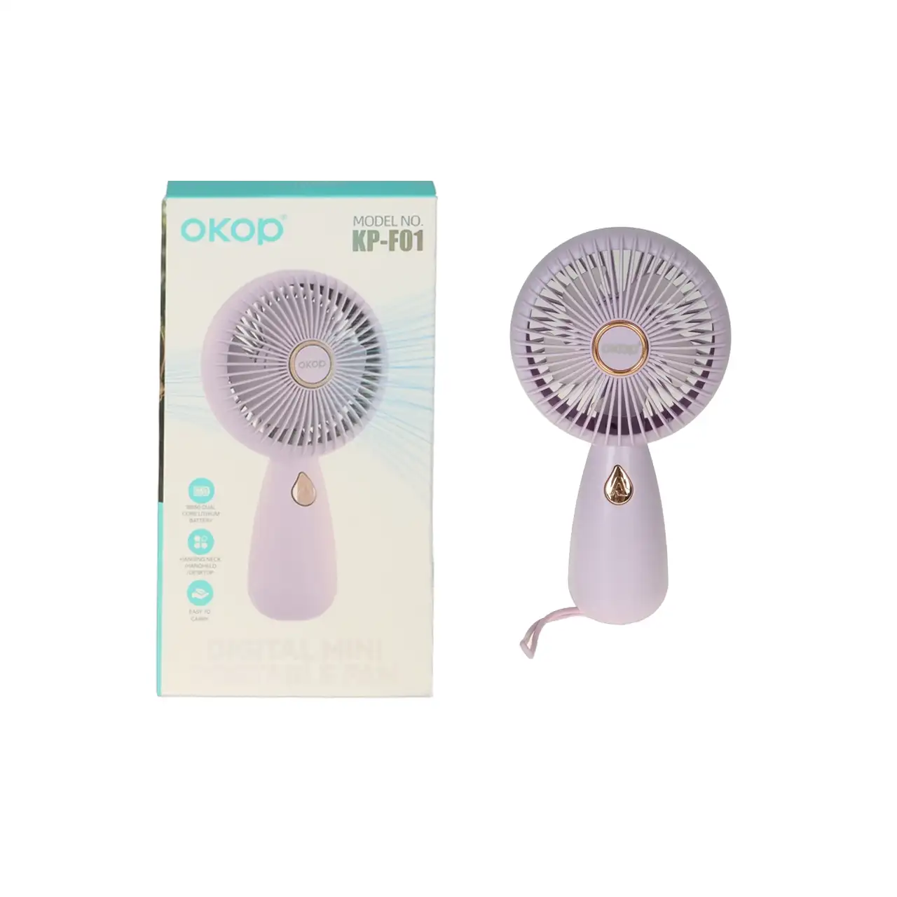 پنکه دستی قابل حمل Okop مدل KP-F01 - بنفش