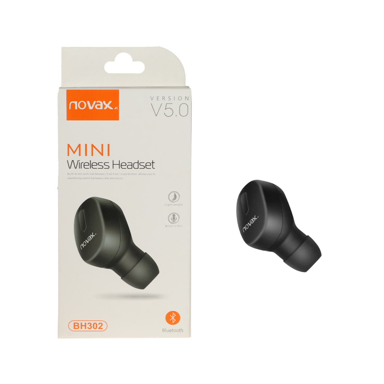 ایرپاد  بی سیم تک گوش Novax مدل BH302 - مشکی - YSP
