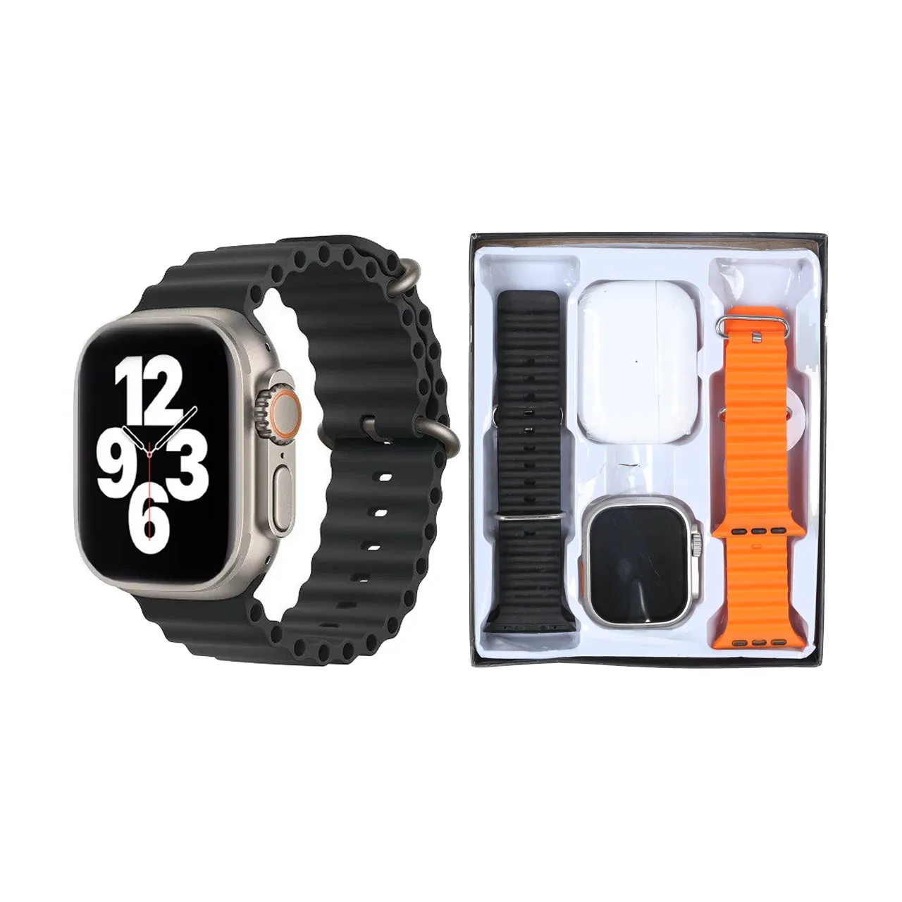 پک ساعت هوشمند و ایرفون بی سیم teket مدل TX10 Max Ultra3 - نقره ای