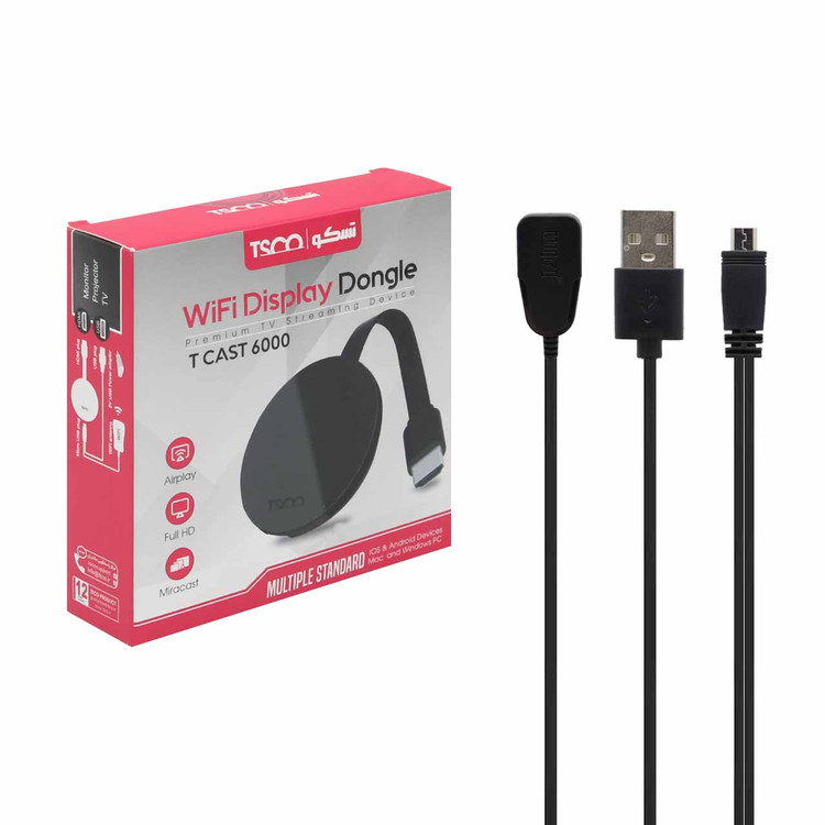 دانگل انتقال تصویر TSCO مدل WIFI DISPLAY T CAST 6000
