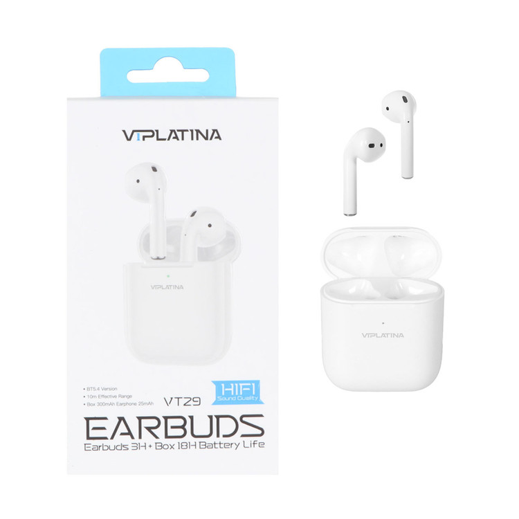 ایرفون بی سیم VIPLATINA مدل VT29 - سفید (گارانتی 18 ماه تعویض نیکان همراه)