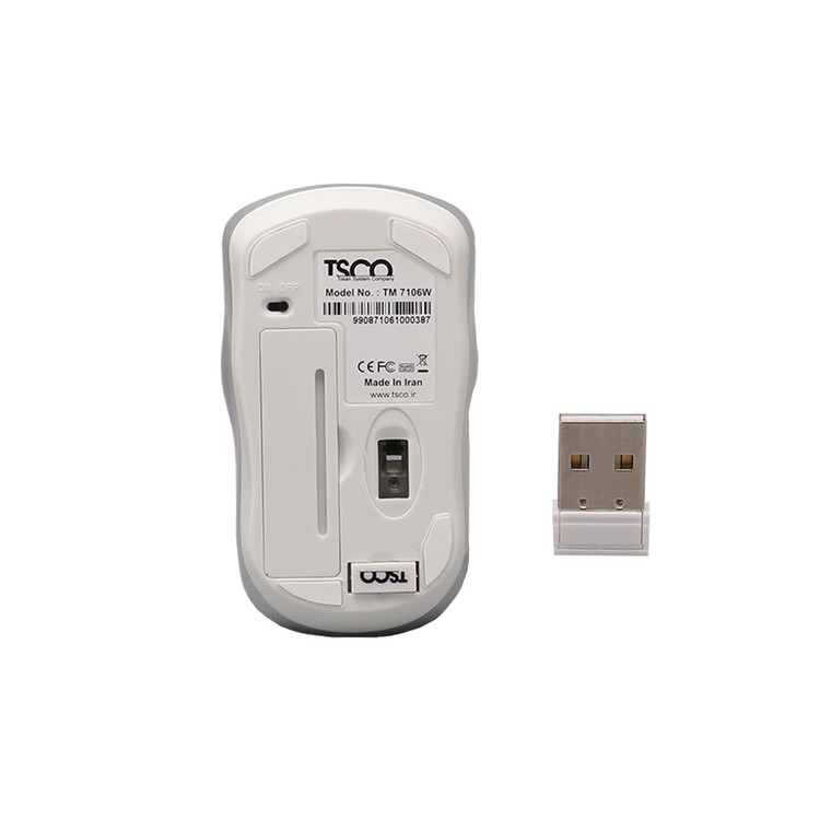 کیبورد و ماوس بی سیم TSCO مدل TKM 7106W - سفید