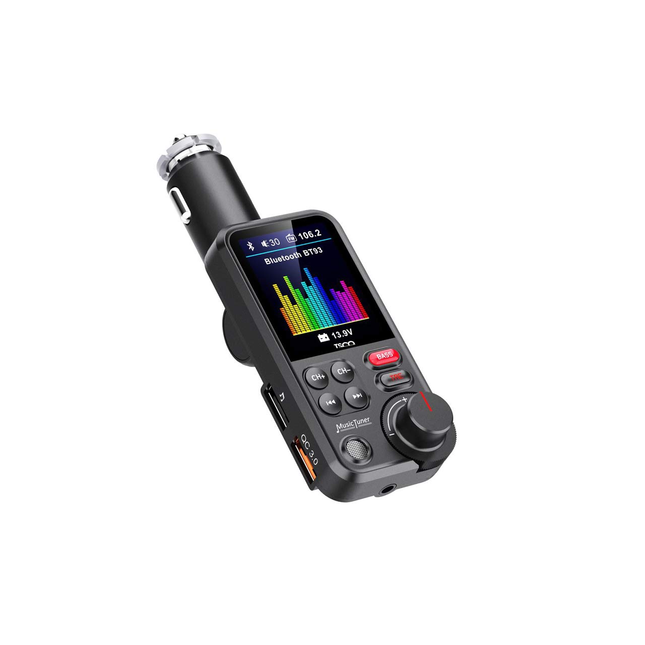 پخش کننده بلوتوث FM و شارژر فندکی خودرو Tsco مدل BFM 2220 - مشکی