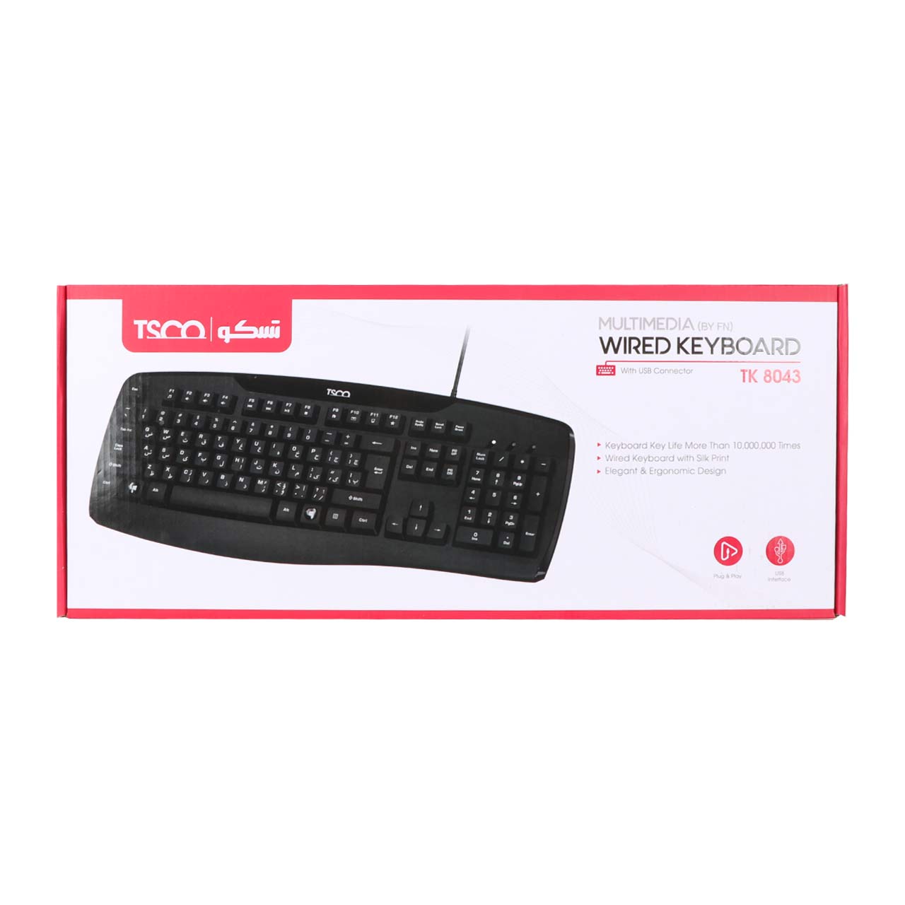 کیبورد باسیم TSCO مدل TK 8043 - مشکی