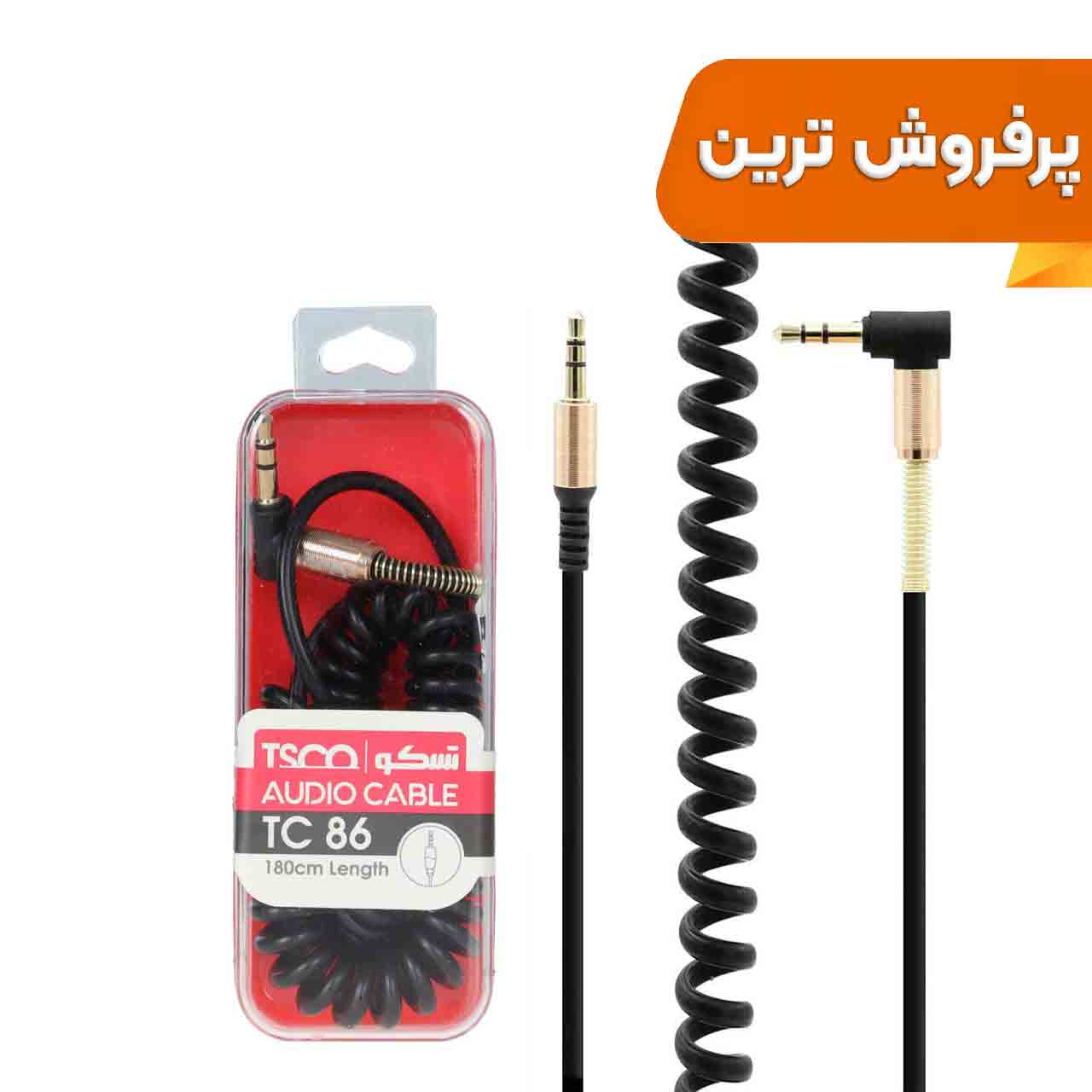 کابل صدا TSCO AUX مدل TC 86 - مشکی (گارانتی 12 ماهه TSCO)