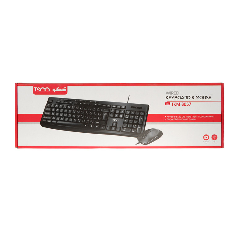 کیبورد و ماوس باسیم TSCO مدل TKM 8057 - مشکی