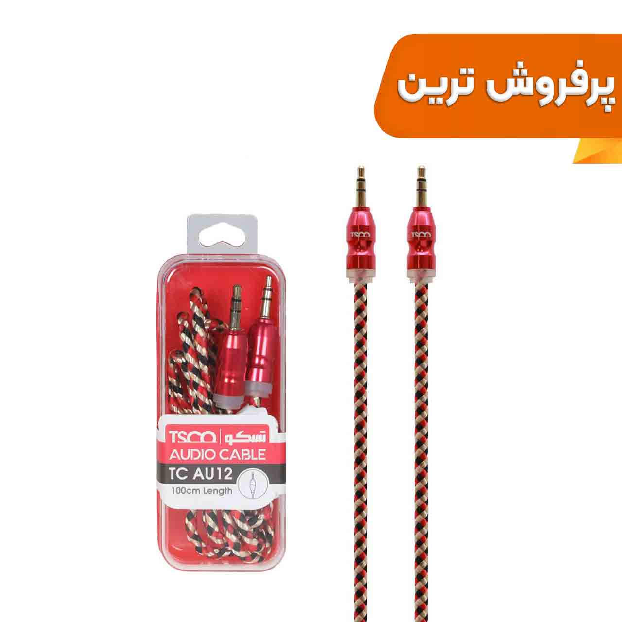 کابل صدا TSCO AUX مدل TC AU12 - قرمز (گارانتی 12 ماهه TSCO)