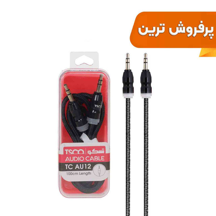 کابل صدا AUX TSCO مدل TC AU12 - مشکی (گارانتی 12 ماهه TSCO)