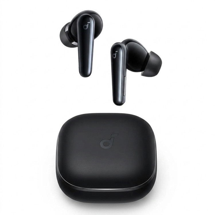 هدفون بلوتوثی انکر مدل Soundcore Liberty 5 با نویز کنسلینگ فعال (ANC)، درگاه شارژ USB Type-C، تا 30 ساعت زمان پخش موسیقی، دارای سنسور نوری داخل گوش و مقاوم در برابر رطوبت و عرق