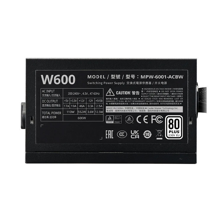 منبع تغذیه کامپیوتر 600 وات وات کولر مستر مدل Elite NEX W600