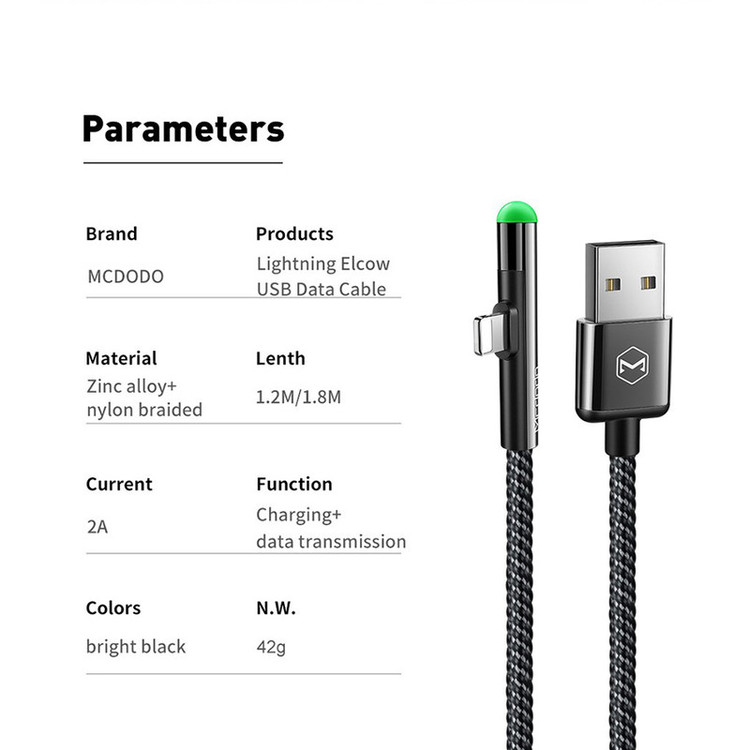 کابل تبدیل USB به لایتنینگ مک دودو مدل CA-6270 طول 1.2 متر