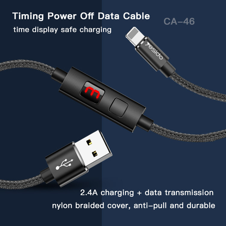 کابل تبدیل USB به لایتنینگ یسیدو مدل CA46 طول 1.2 متر