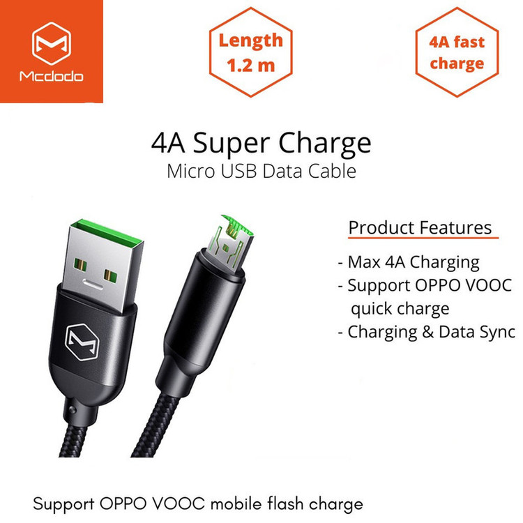 کابل تبدیل USB به microUSB مک دودو مدل CA-7110 طول 1.2 متر