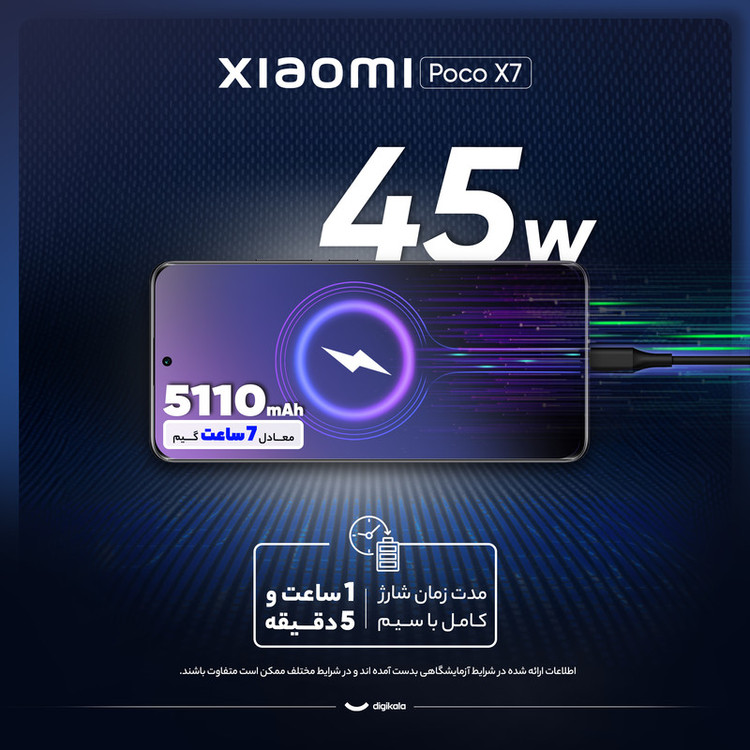 گوشی موبایل شیائومی مدل Poco X7 دو سیم کارت ظرفیت 256 گیگابایت و رم 8 گیگابایت - گلوبال