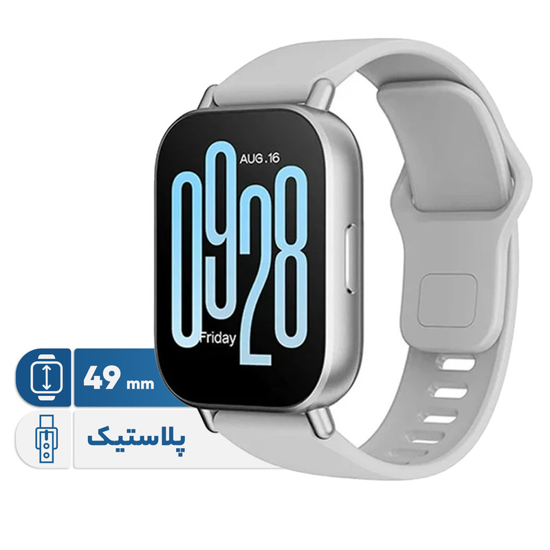ساعت هوشمند شیائومی مدل Redmi Watch 5 Active ریجن هند، دارای قابلیت های قابلیت مکالمه از طریق بلوتوث، قابلیت تغییر طرح ساعت یا تم بند پلاستیک