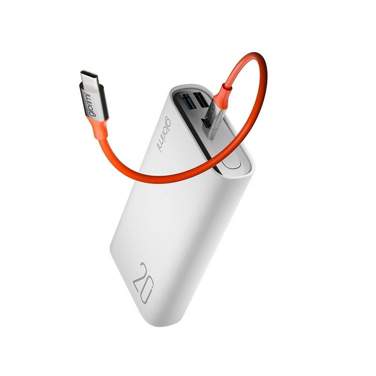 پاوربانک 22.5 وات گلوریمی مدل LIGHTCORE ظرفیت 20000 میلیآمپرساعت به همراه کابل USB-C