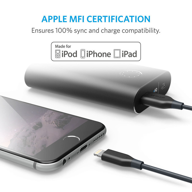 کابل تبدیل USB به لایتنینگ انکر مدل A8012 طول 0.9 متر