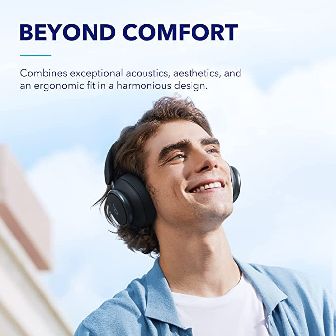 هدفون بلوتوثی برند انکر مدل Soundcore Space Q45 A3040 با نویز کنسلینگ فعال (ANC)، درگاه شارژ USB Type-C، پشتیبانی از شارژ سریع، دارای فناوری نویز کنسلینگ هوشمند سهحالته، مقاوم در برابر رطوبت و عرق