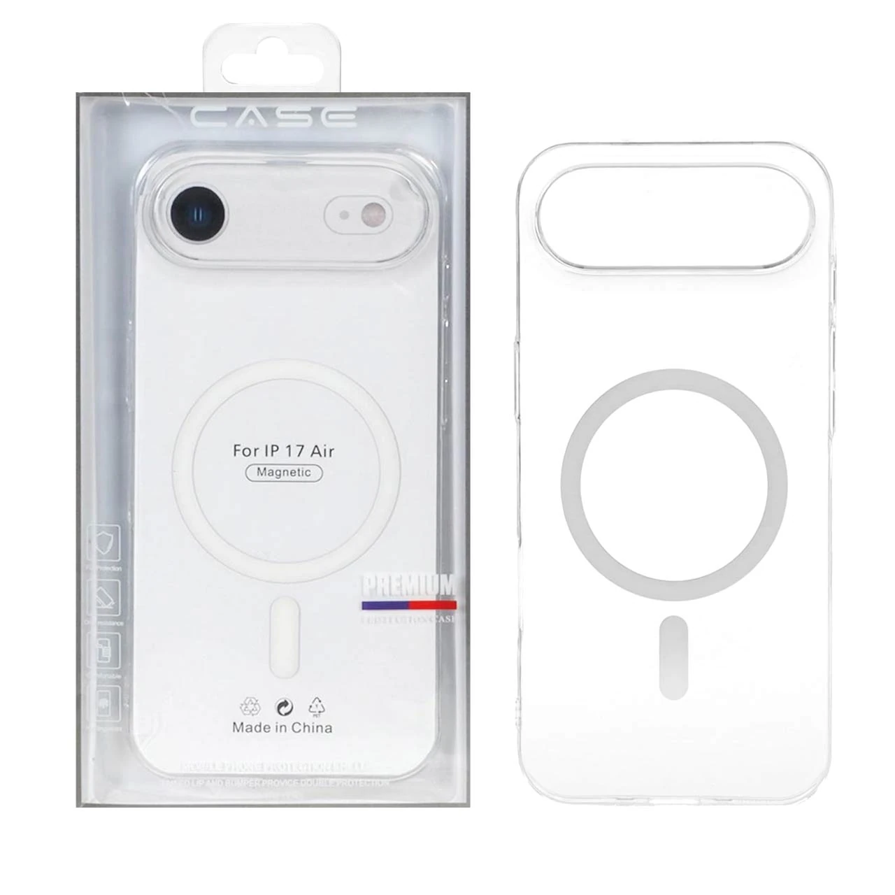 قاب اورجینال کریستالی MagSafe شفاف Premium مدل Apple iPhone 17 Air (پک دار)