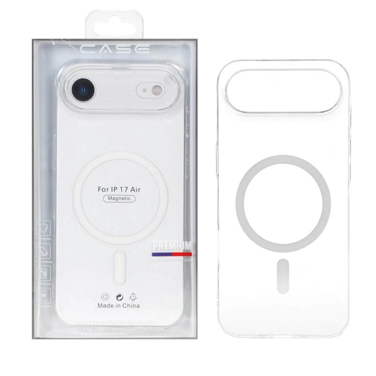 قاب اورجینال کریستالی MagSafe شفاف Premium مدل Apple iPhone 17 Air (پک دار)