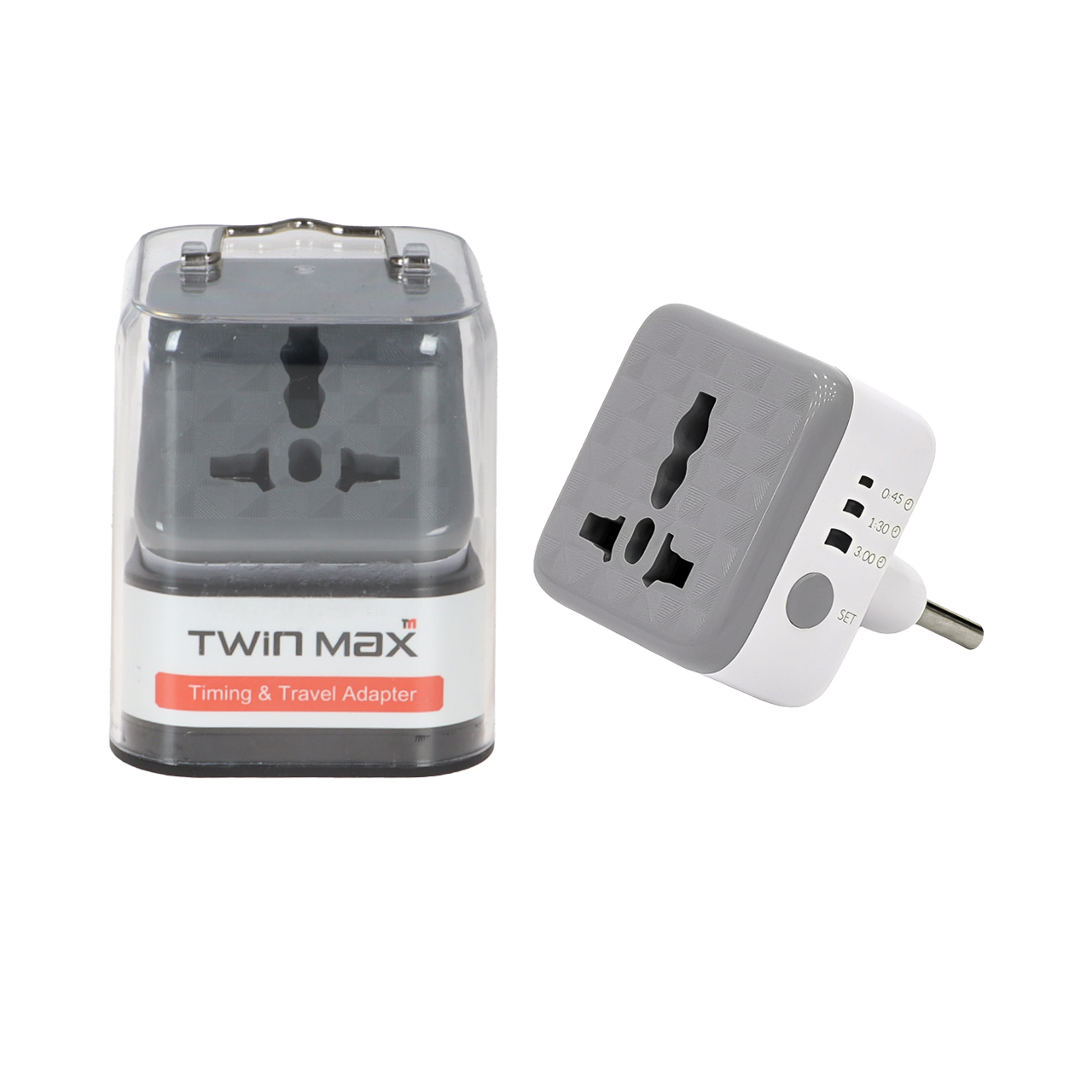 تبدیل برق 3 به 2 تایمردار TwinMax مدل M-X5 - سفید - MMX