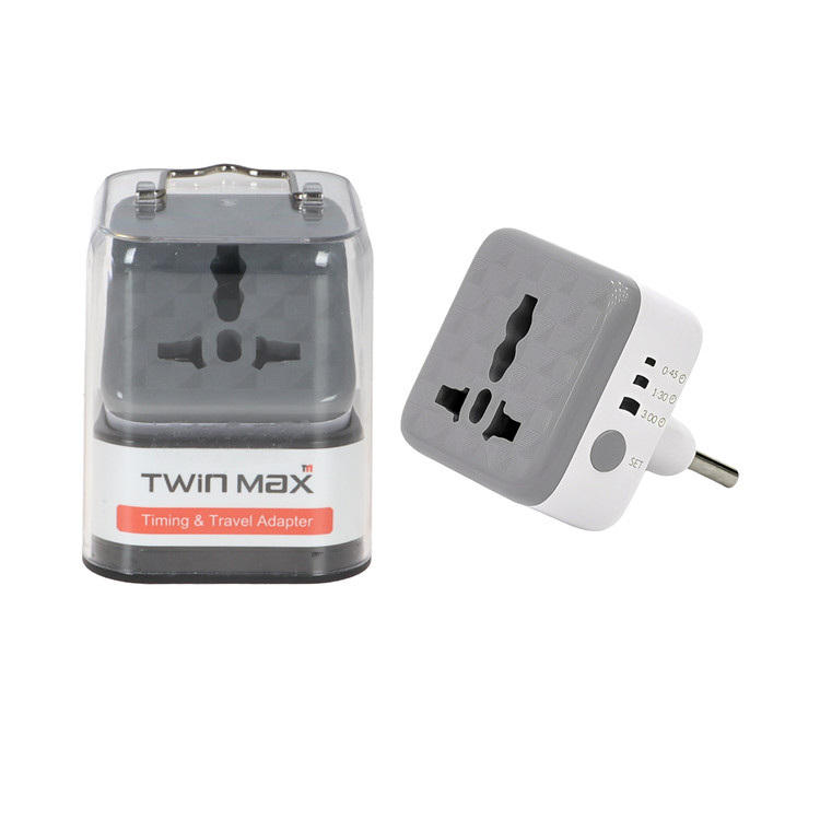 تبدیل برق 3 به 2 تایمردار TwinMax مدل M-X5 - سفید - MMX
